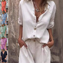 Short-sleeved Suits Fashion Lapel Button Shirt Top