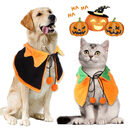 Halloween Pumpkin Double-sided Dog Cloak Cat Ornaments