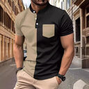 Trendy Cloth Color Matching Thin Top For Men