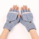 Wool Fingerless Gloves Women's Warm Fashionable Knitted Half