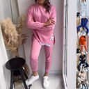 Women's Sports Suit Fashion Slit Design Sweatshirt Top