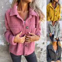 Women's Lamb Wool Coat Winter Lapel Single Breasted