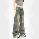 Straight Jeans Washed Yellow Mud