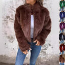 Fashion Stand Collar Plush Jacket Winter Casual Turtleneck