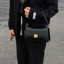 Black Underarm Baguette Bag Portable Crossbody