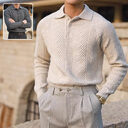 Men's Lapel Knitted Sweater Winter Pullover Long-sleeved Top