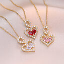 Exquisite Luxury Rhinestone Crystal Heart Pendants Necklaces