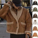 Lapel Woolen Coat With Pockets Winter Fashion Loose