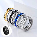Titanium Spinner Square Texture Ring For Men High