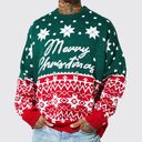 Men's New Fashion Knitted Jacquard Loose Round Neck