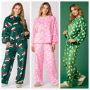 Casual Flannel Pajama Sets For Women 2 Piece