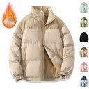 Winter Stand Collar Contrast-colored Coat Cotton Padded Jacket
