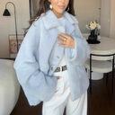 Loose Lapel Single Breasted Furry Coat Winter Fashion