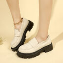 British Style Slip-on Leather Shoe Retro Platform Casual