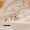 Personalized Name Heart Locket Necklace Zirconia Paved Engraved