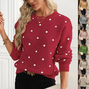 Ins Polka Dot Print Pullover Sweater Fashion Casual