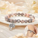 Fashion Natural Stone Pinkred Zebra Tree Of Life