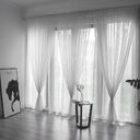 Solid Color Glass Mesh Curtains Transparent Ready-made Curtain
