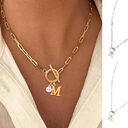 European And American 26 English Letter Necklace Stainless