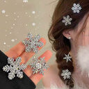 Cyrstal Snowflake Pearl Hair Clip Winter Girls Small