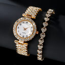 Fashion Jewelry 2pcs Luxury Women Watch Set Silver