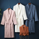 Pure Cotton Bathrobe Long Waffle All Nightgown