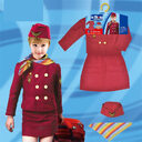 Children's Captain Clothing Girls Stewardess Holiday Party Performance