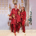 Children's Long-sleeved Parent-child Ice Silk Pajamas Suit