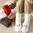 Winter Floor Socks Velvet Thicken Warm Coral Cute