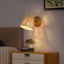 Rattan Wall Lamp Bedside Mirror Front