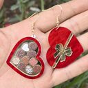 Valentine's Day Red Gift Box Heart Earrings