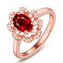 Hot silver ring engagement high-end ruby rose gold