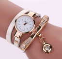 Thin belt fashion ladies watch Casual three-ring winding