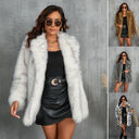 Winter Coat Warm Lapel Long Fluffy Faux Fur