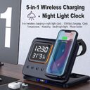 15W Wireless Chargers Stand 5 In1 LED Digital