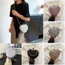 Evening Clutch Bag Women Shiny Handbag Heart Shape