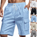 Loose Sports And Leisure Solid Color Linen Drawstring