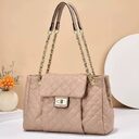 Women's Solid Color Simple Embroidery Thread Rhombus Large