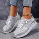 Women's Lace-up Casual Shoes FFashion Side Zipper Design