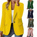 Fashion Casual Women Blazer Long-sleeved Solid Color Cardigan