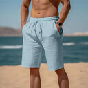 Summer Drawstring Shorts Elastic Waist Straight Pants Beach