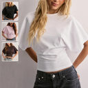 Summer Batwing Sleeve T-shirt Ins Fashion Round Neck