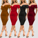 Women's Nightclub Off-shoulder Short Sleeve Dress Sexy Off