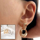 Luxury Hollow Round Moon Rose Gold Silver Color