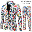 Digital New Print Leisure Suits For Men Two-piece