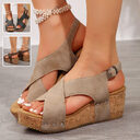 Women's Rivet Wedges Snadals Thick Bottom Fish Mouth