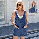 Women's Denim Overalls Dress With Pockets Sling Mid-length