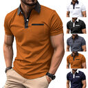 Lapel Fashion Slim Pocket Short-sleeved T-shirt Polo Shirt