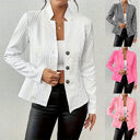 Women's Blazer Jacket Suit Coat Single-breasted Stand Collar