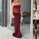 Y2K Lace Suspender Dress Fashion Sexy Long Dresses